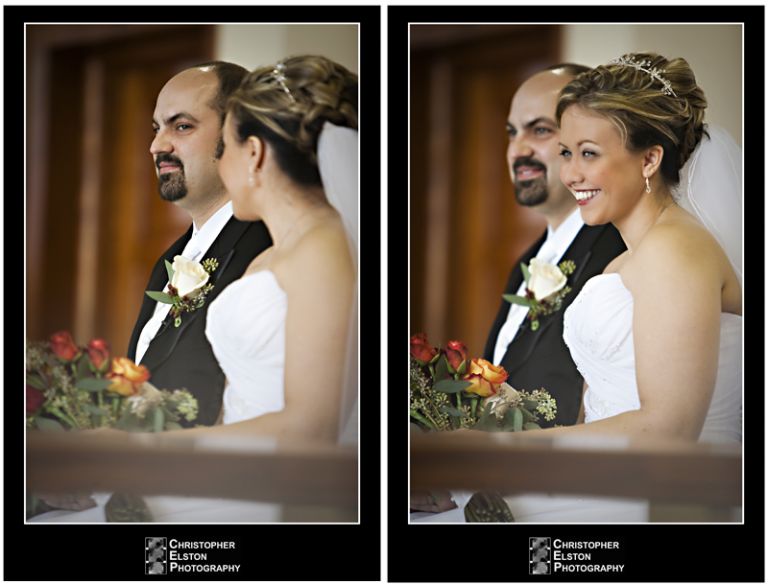 Marcello tries to remain serious, but Jenn can't help but smile!