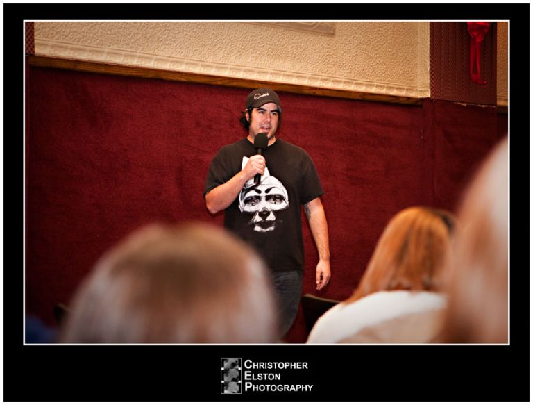 Mitch Csanadi the writer/director addresses the crowd before the movie